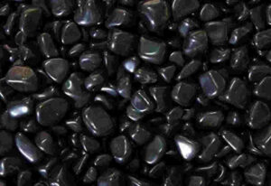 polished black pebbles